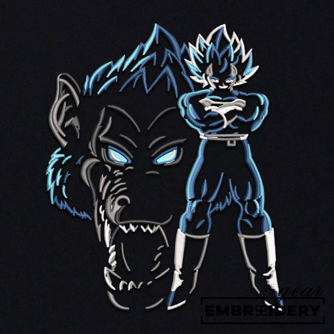 Vegeta monkey Dragon Ball Anime Embroidered Design Personalized Embroidered T Shirt Sweatshirt Hoodie Clothing DB121