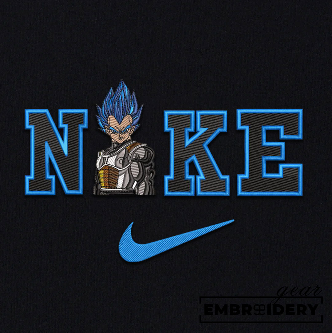 Vegeta nike Dragon Ball Anime Embroidered Design Personalized Embroidered T Shirt Sweatshirt Hoodie Clothing DB122