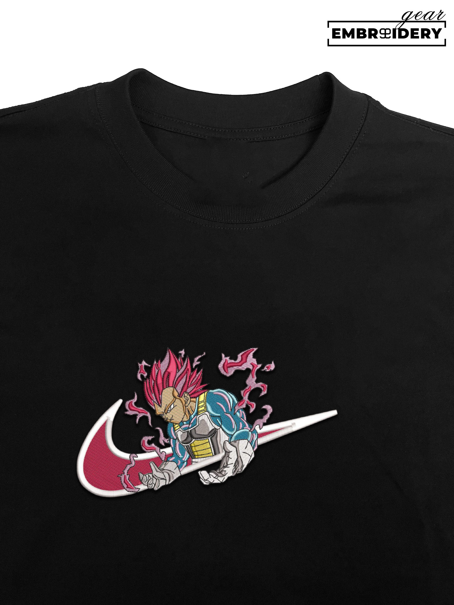 Vegeta swoosh nike Dragon Ball Anime Embroidered Design Personalized Embroidered T Shirt Sweatshirt Hoodie Clothing DB124