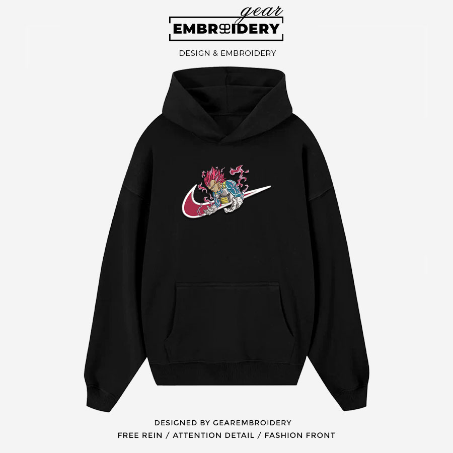 Vegeta swoosh nike Dragon Ball Anime Embroidered Design Personalized Embroidered T Shirt Sweatshirt Hoodie Clothing DB124