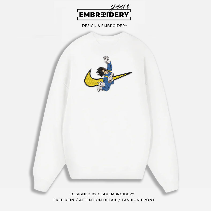 Vegeta swoosh nike Dragon Ball Anime Embroidered Design Personalized Embroidered T Shirt Sweatshirt Hoodie Clothing DB125