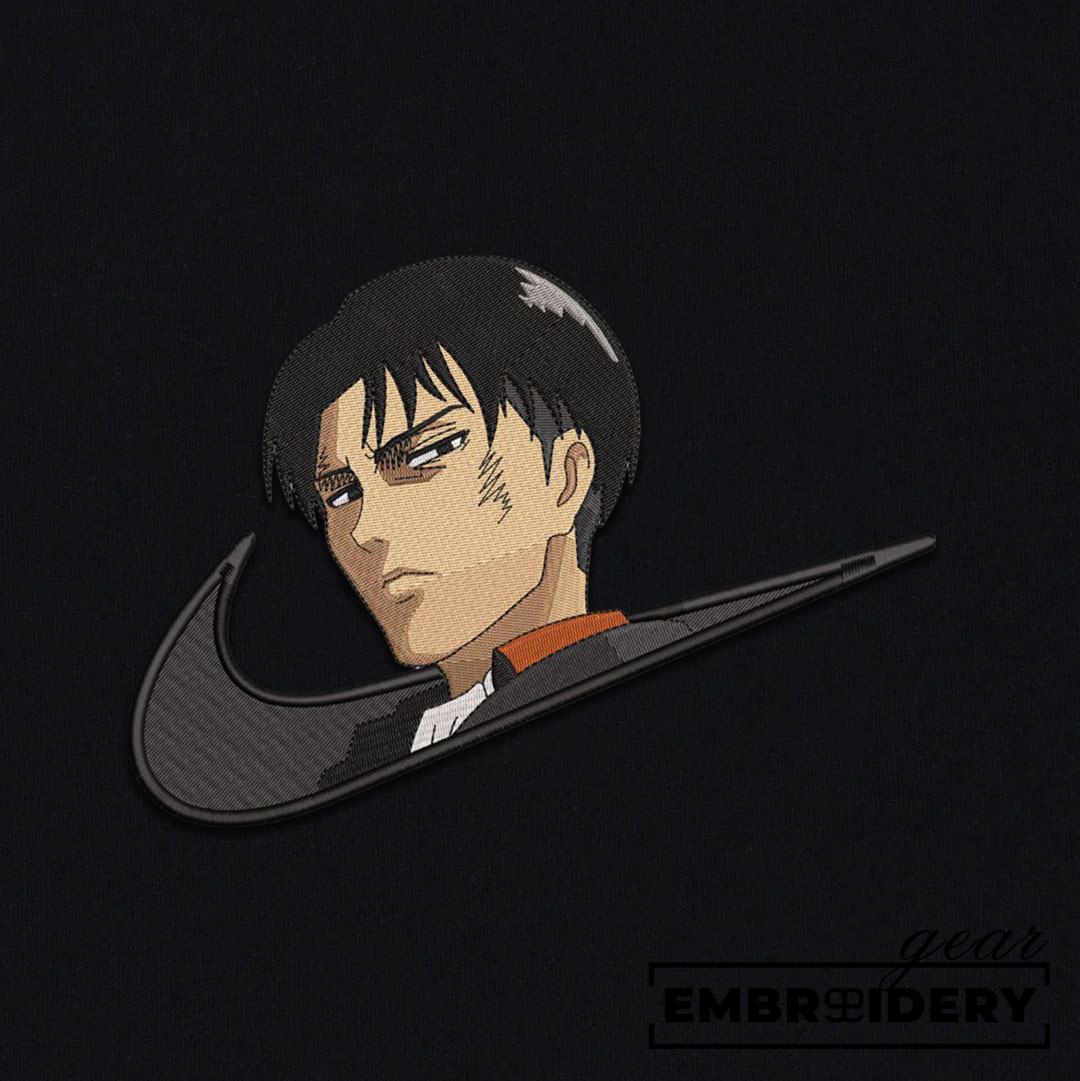 Levi swoosh Attack On Titan Anime Embroidered Design Personalized Embroidered T Shirt Sweatshirt Hoodie Clothing ATT055