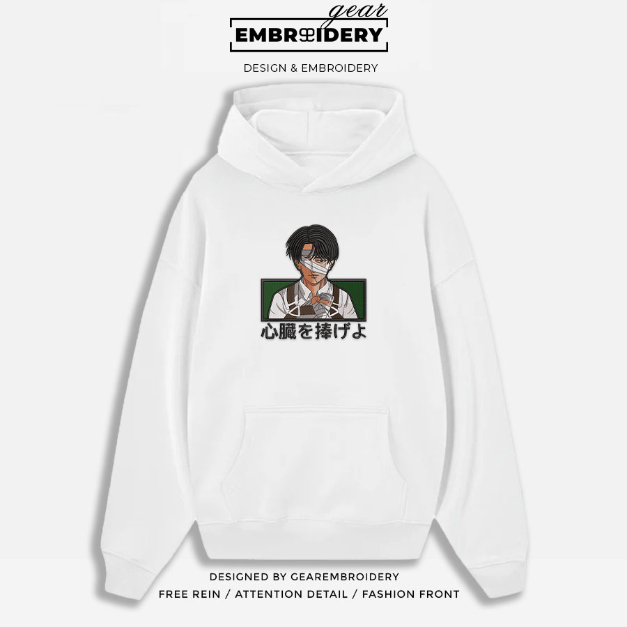 Levi wounded Attack On Titan Anime Embroidered Design Personalized Embroidered T Shirt Sweatshirt Hoodie Clothing ATT056