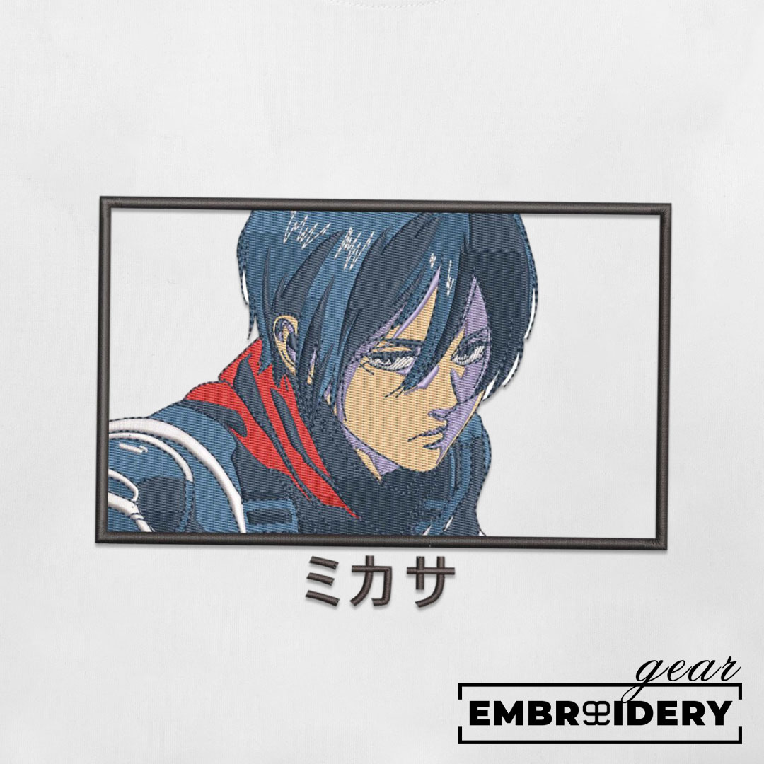 Mikasa Ackerman Attack On Titan Anime Embroidered Design Personalized Embroidered T Shirt Sweatshirt Hoodie Clothing ATT058