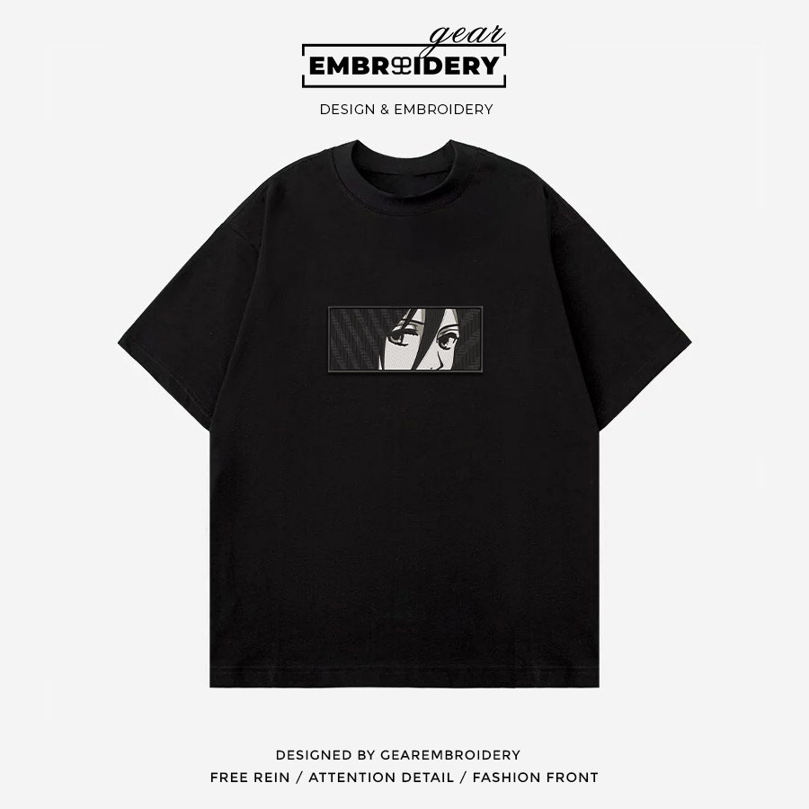 Mikasa face Attack On Titan Anime Embroidered Design Personalized Embroidered T Shirt Sweatshirt Hoodie Clothing ATT062