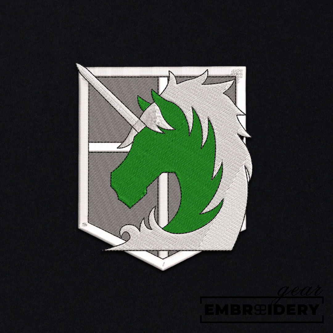 Military police logo Attack On Titan Anime Embroidered Design Personalized Embroidered T Shirt Sweatshirt Hoodie Clothing ATT064