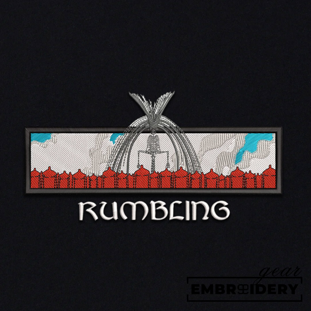 Titan rumbling Attack On Titan Anime Embroidered Design Personalized Embroidered T Shirt Sweatshirt Hoodie Clothing design ATT070