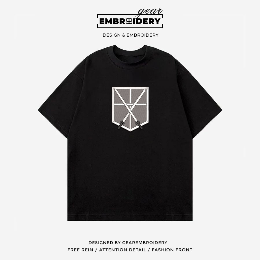 Trainee logo Attack On Titan Anime Embroidered Design Personalized Embroidered T Shirt Sweatshirt Hoodie Clothing ATT071