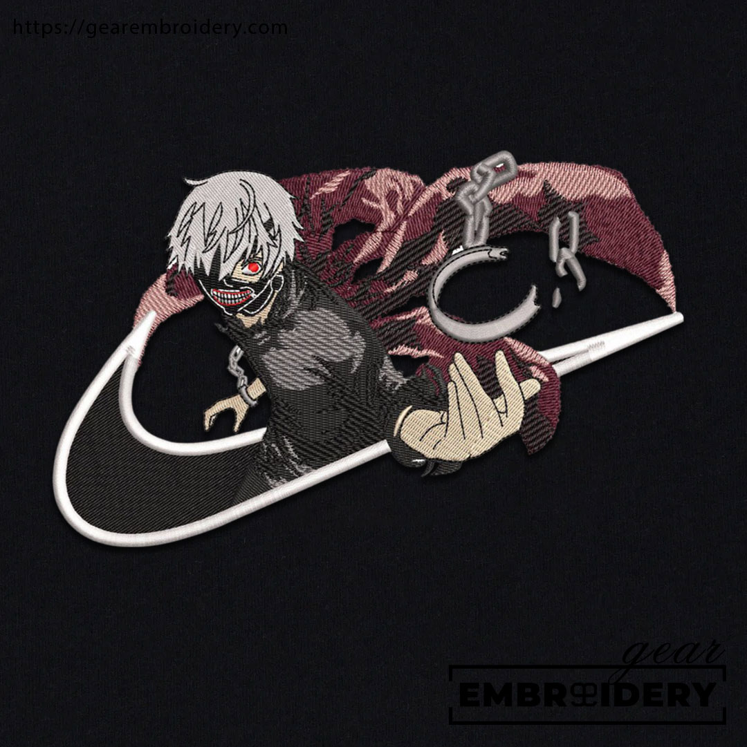 Kaneki swoosh nike Tokyo Ghoul Anime Embroidered Design Personalized Embroidered T Shirt Sweatshirt Hoodie Clothing TG009