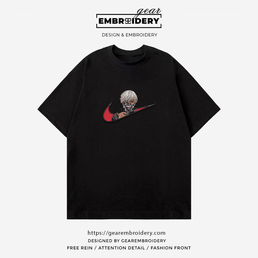 Kaneki swoosh nike Tokyo Ghoul Anime Embroidered Design Personalized Embroidered T Shirt Sweatshirt Hoodie Clothing TG011