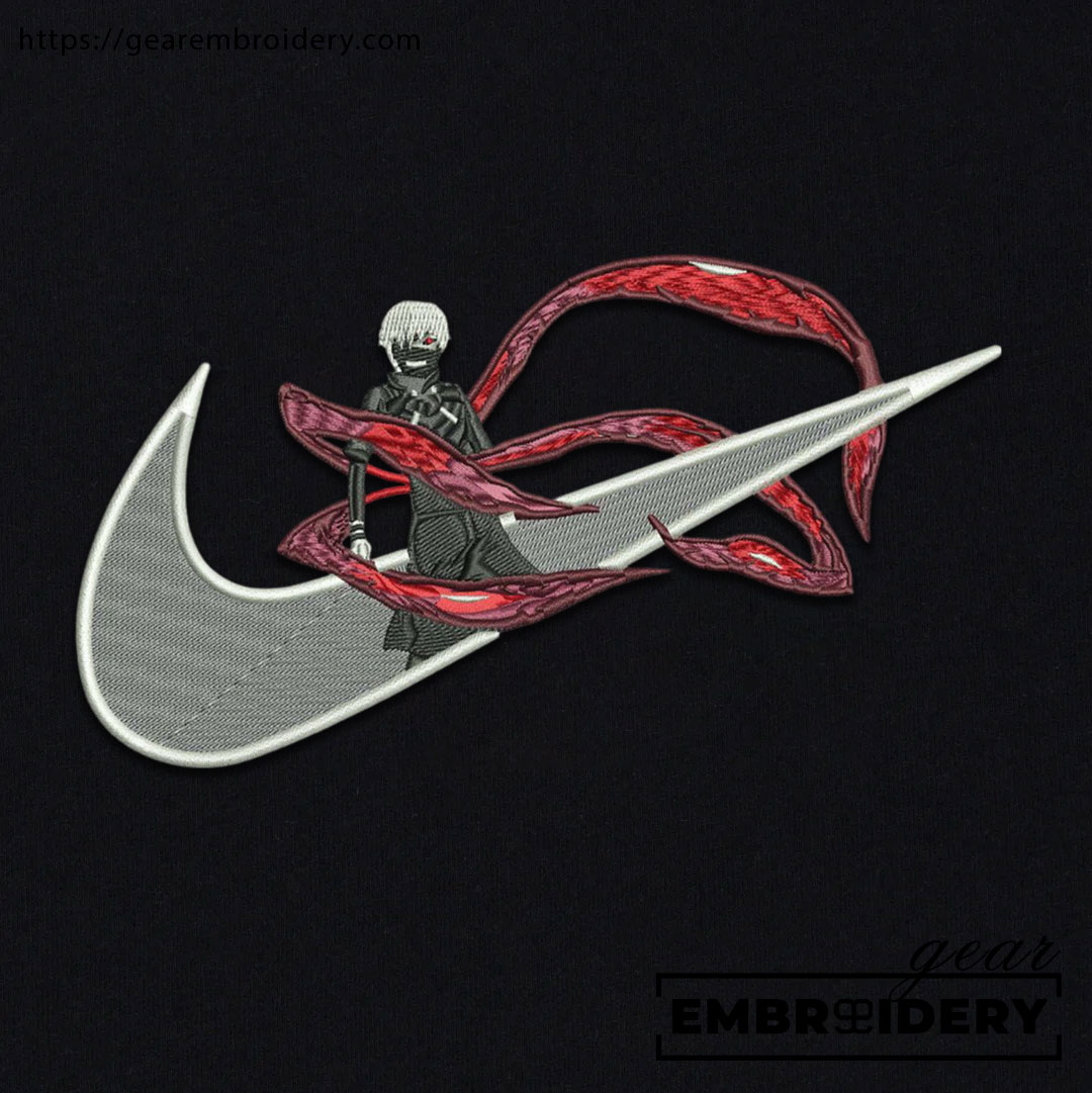 Kaneki swoosh nike Tokyo Ghoul Anime Embroidered Design Personalized Embroidered T Shirt Sweatshirt Hoodie Clothing TG012