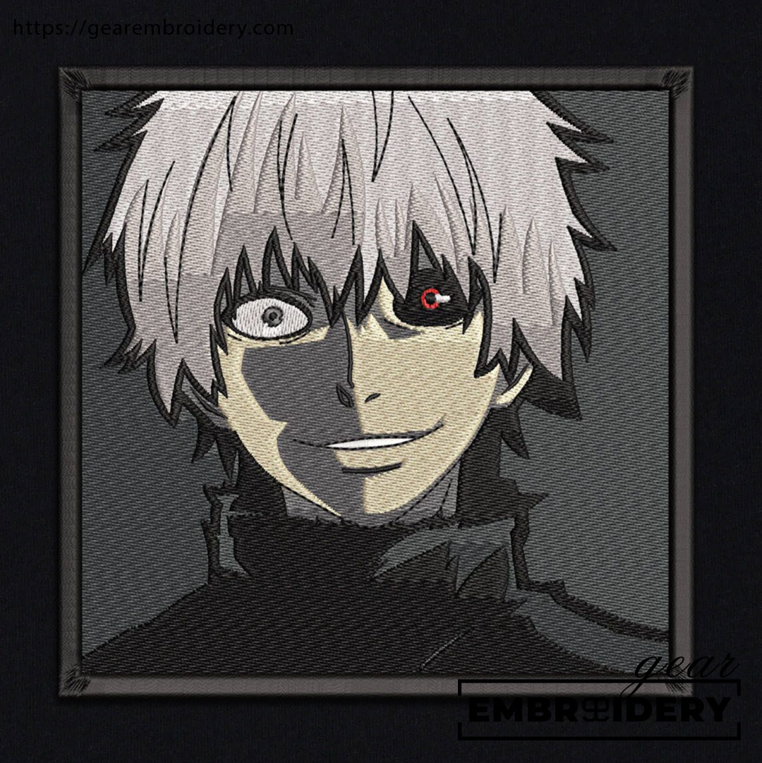 Ken kaneki smile Tokyo Ghoul Anime Embroidered Design Personalized Embroidered T Shirt Sweatshirt Hoodie Clothing TG014