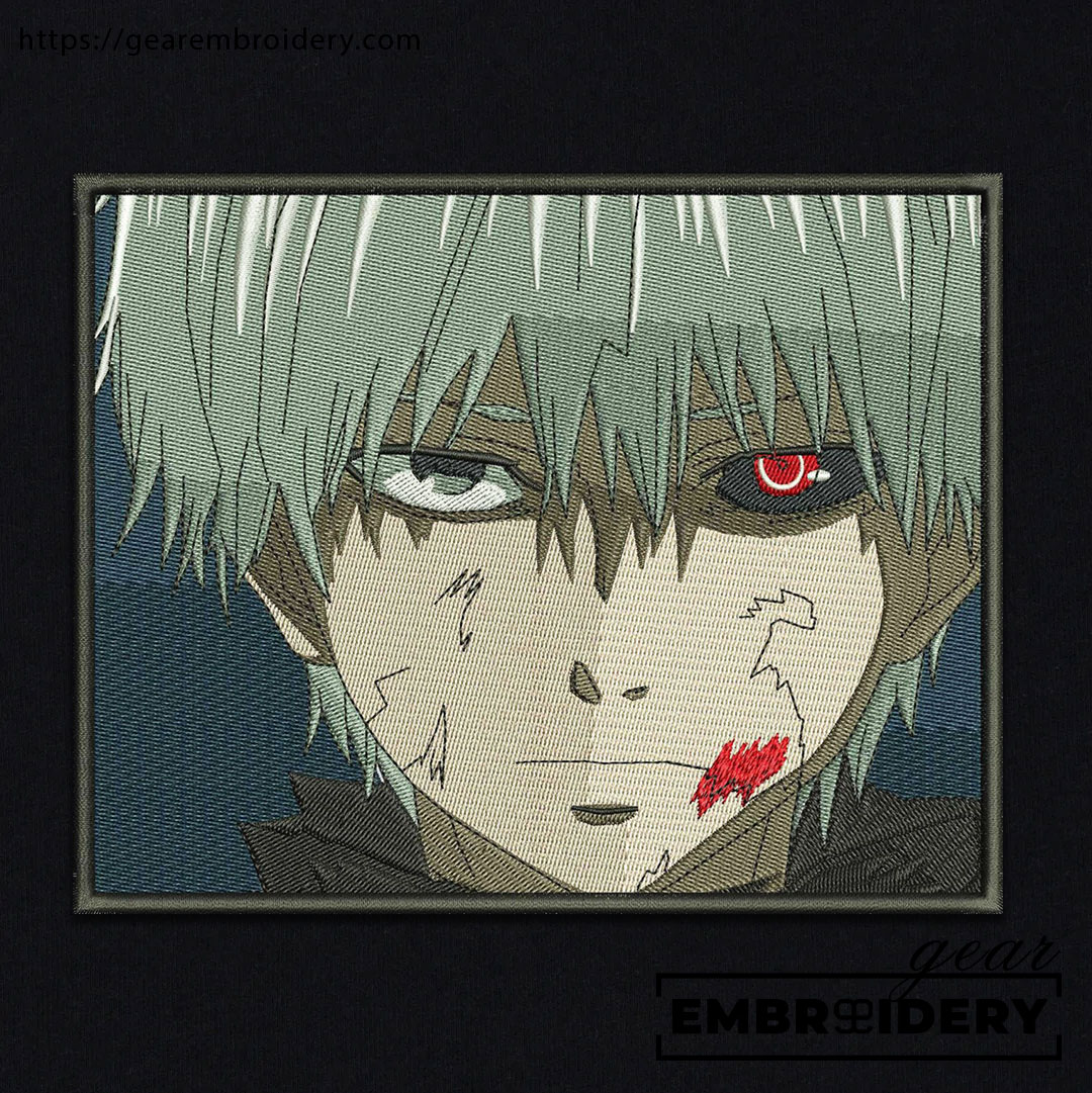 Ken kaneki Tokyo Ghoul Anime Embroidered Design Personalized Embroidered T Shirt Sweatshirt Hoodie Clothing TG013