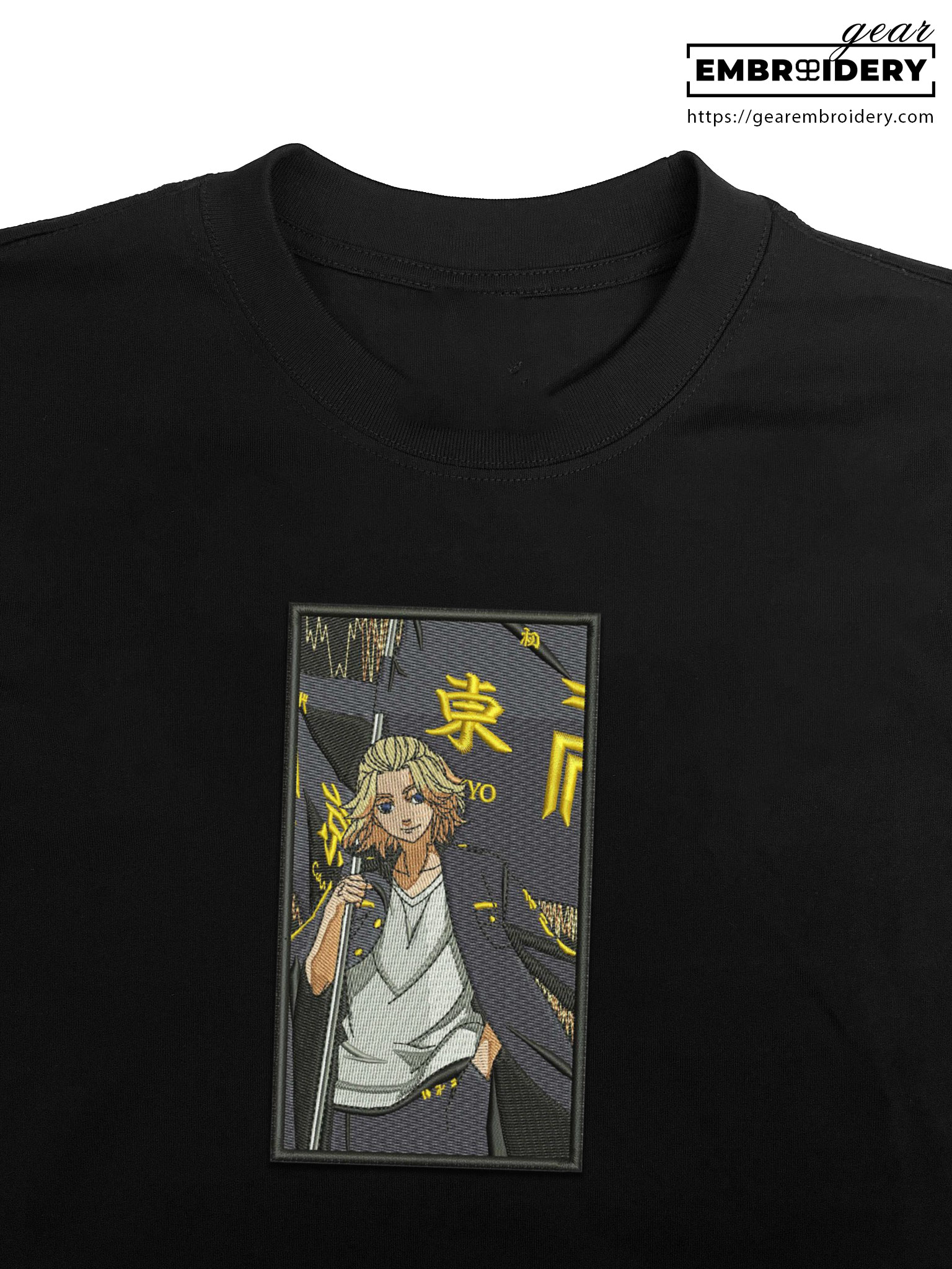 Mikey flag Tokyo Revengersl Anime Embroidered Design Personalized Embroidered T Shirt Sweatshirt Hoodie Clothing TR012