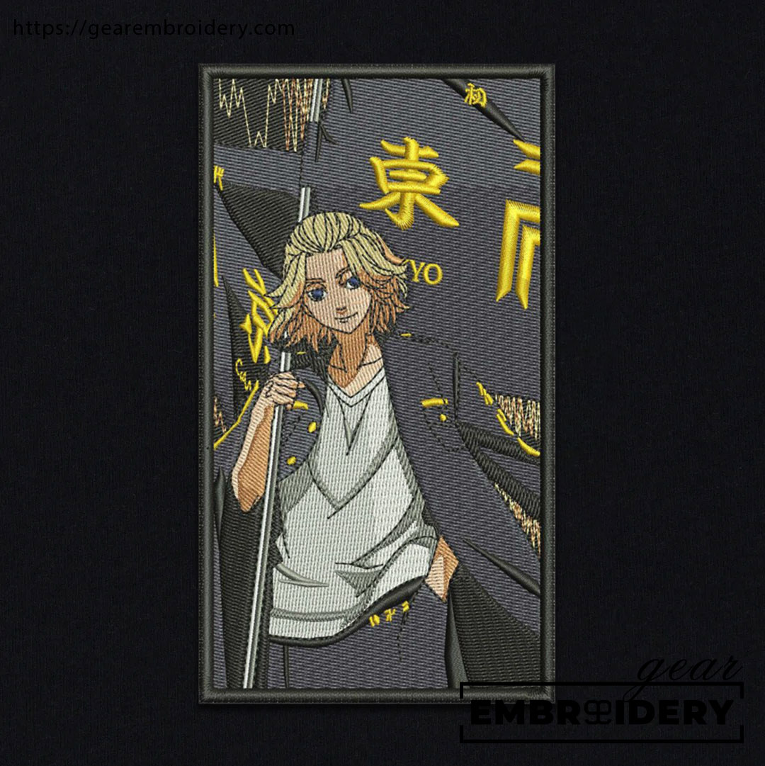 Mikey flag Tokyo Revengersl Anime Embroidered Design Personalized Embroidered T Shirt Sweatshirt Hoodie Clothing TR012