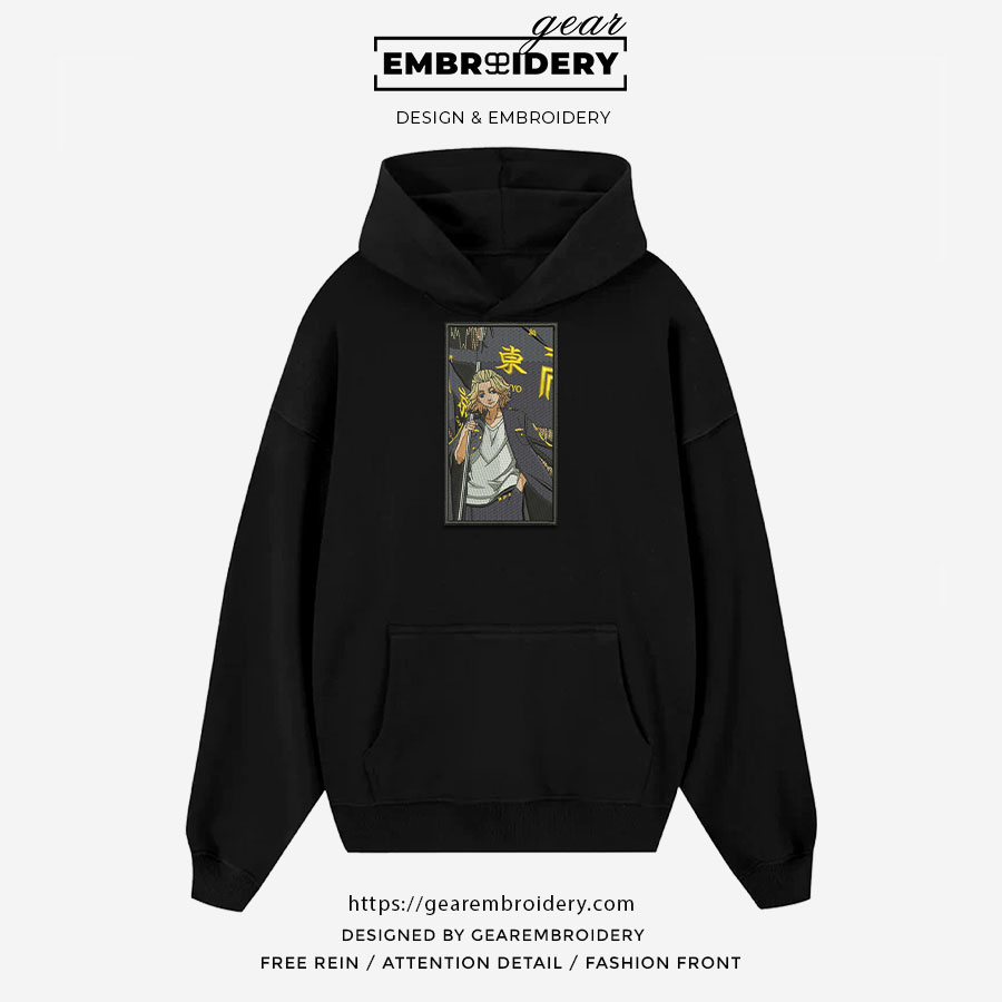 Mikey flag Tokyo Revengersl Anime Embroidered Design Personalized Embroidered T Shirt Sweatshirt Hoodie Clothing TR012