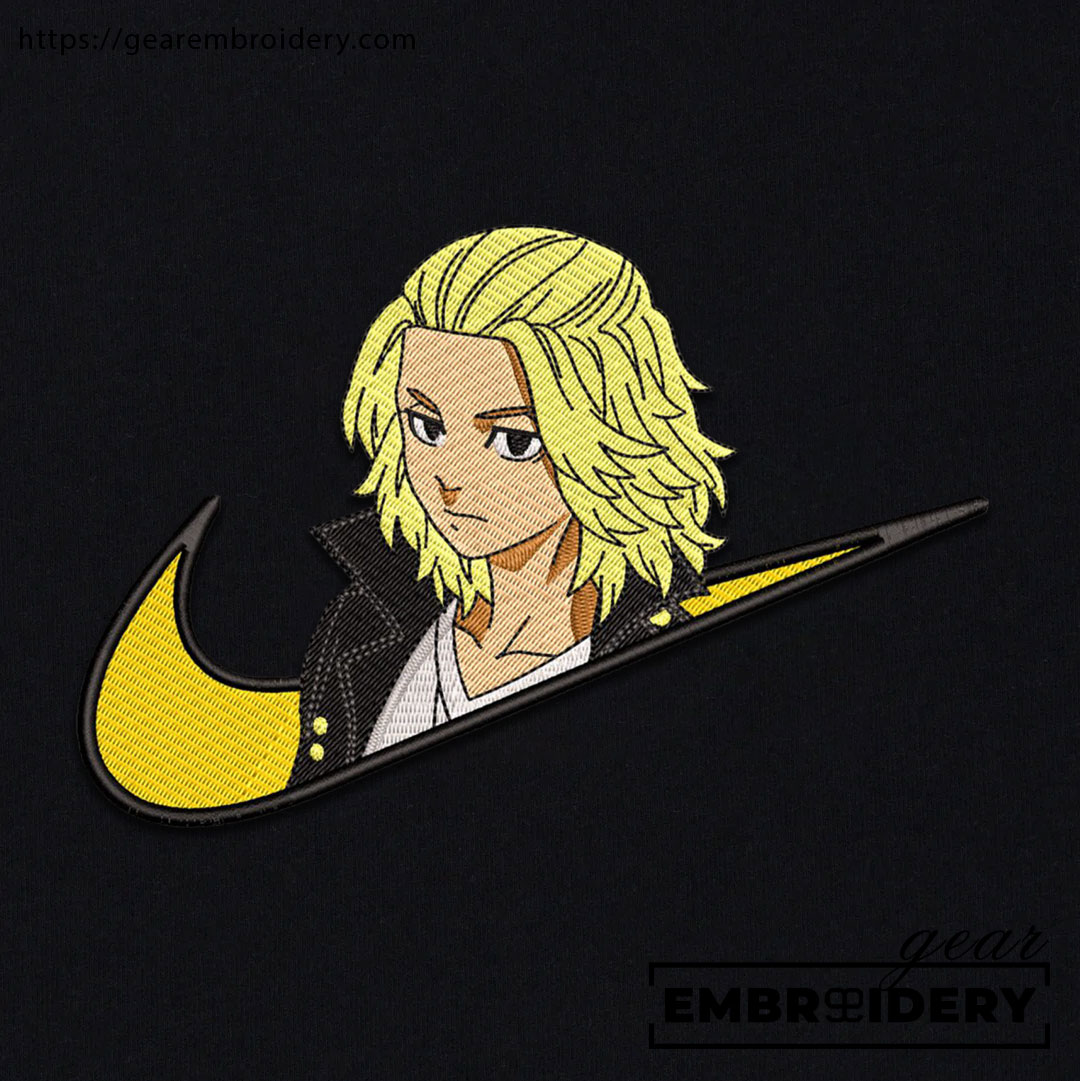 Mikey swoosh nike Tokyo Revengersl Anime Embroidered Design Personalized Embroidered T Shirt Sweatshirt Hoodie Clothing TR014