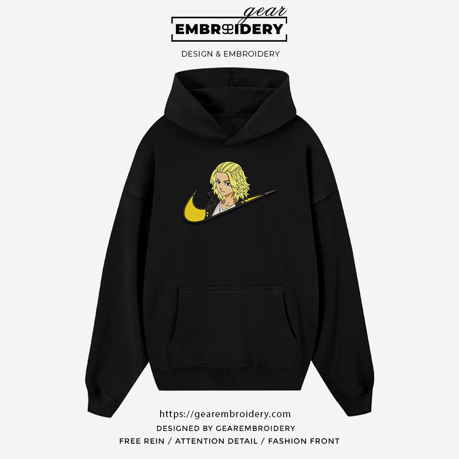 Mikey swoosh nike Tokyo Revengersl Anime Embroidered Design Personalized Embroidered T Shirt Sweatshirt Hoodie Clothing TR014