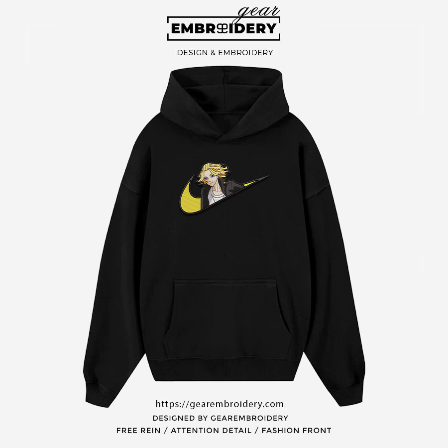 Mikey swoosh nike Tokyo Revengersl Anime Embroidered Design Personalized Embroidered T Shirt Sweatshirt Hoodie Clothing TR015