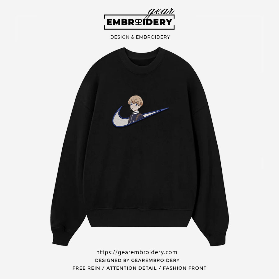 Mikey swoosh nike Tokyo Revengersl Anime Embroidered Design Personalized Embroidered T Shirt Sweatshirt Hoodie Clothing TR016