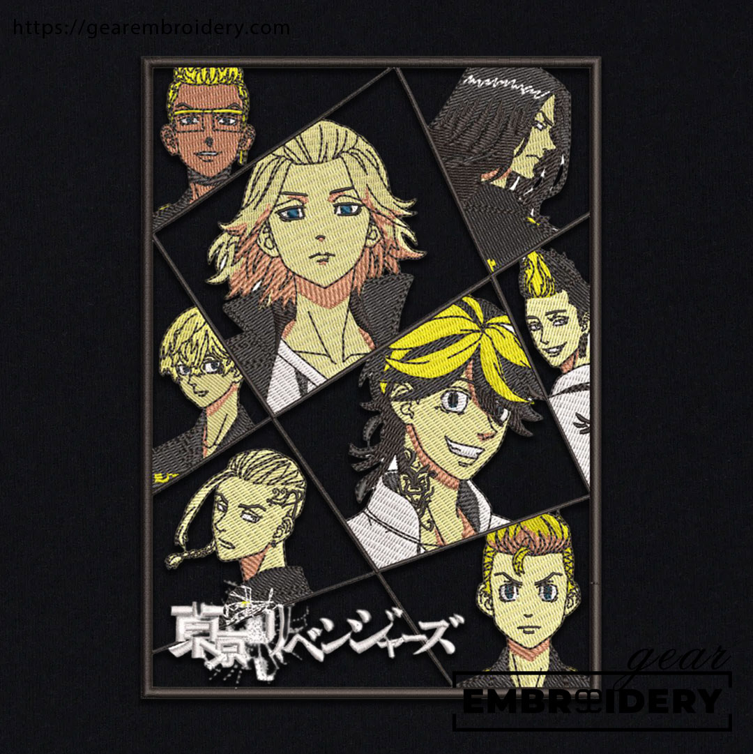 Tokyo revengers characters Tokyo Revengersl Anime Embroidered Design Personalized Embroidered T Shirt Sweatshirt Hoodie Clothing TR020