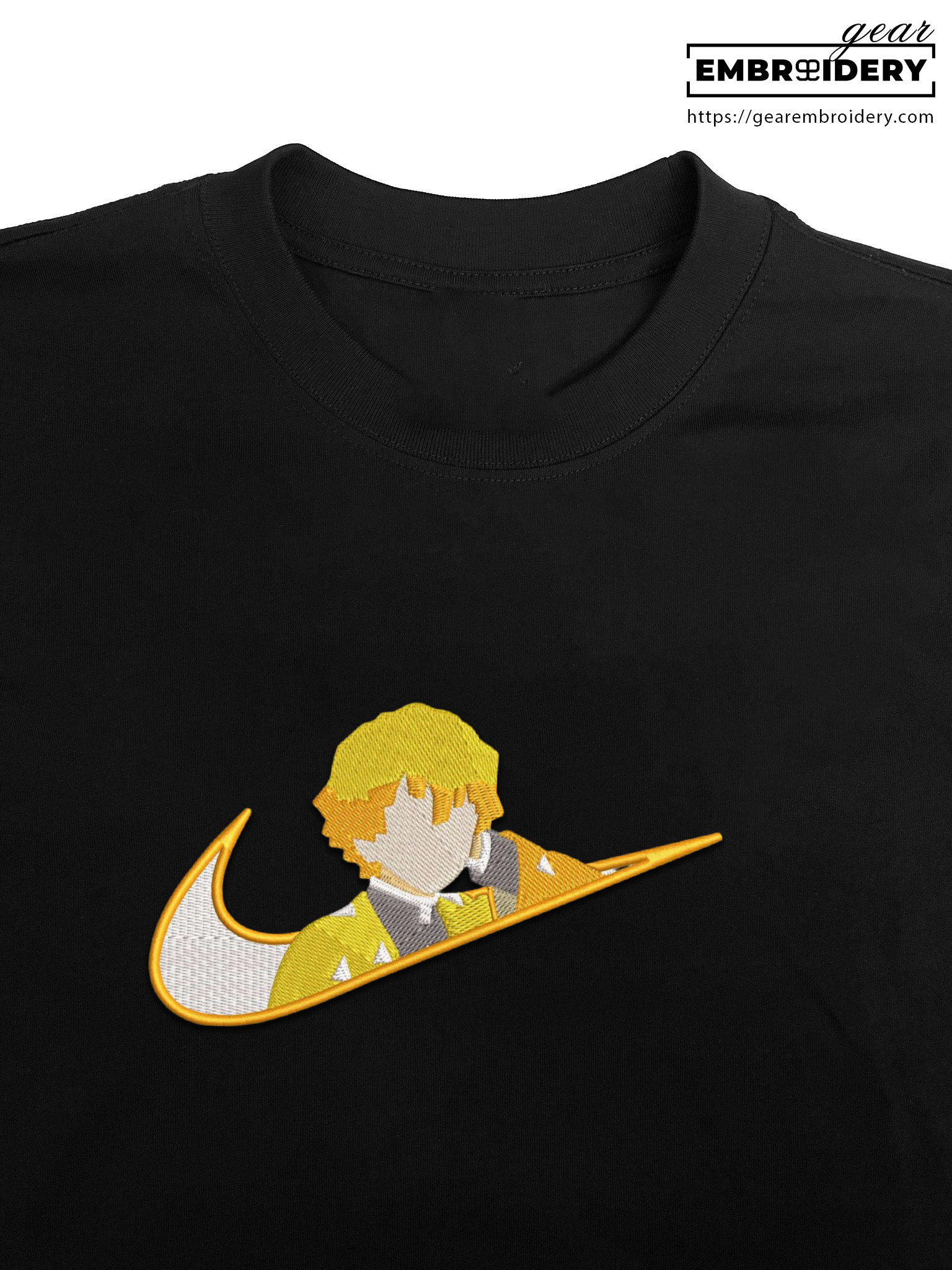 Zentisu swoosh nike Demon Slayer Anime Embroidered Design Personalized Embroidered T Shirt Sweatshirt Hoodie Clothing DS0179