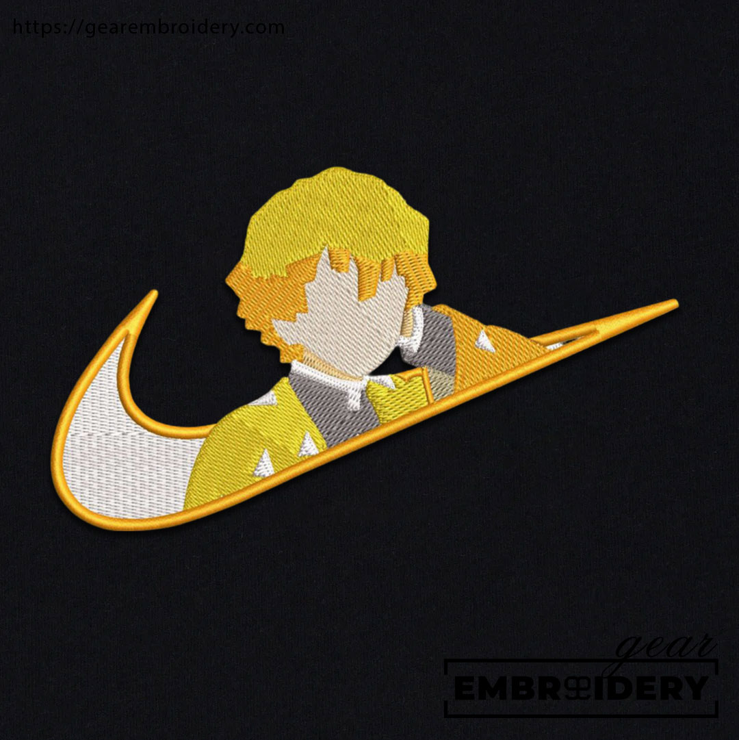 Zentisu swoosh nike Demon Slayer Anime Embroidered Design Personalized Embroidered T Shirt Sweatshirt Hoodie Clothing DS0179