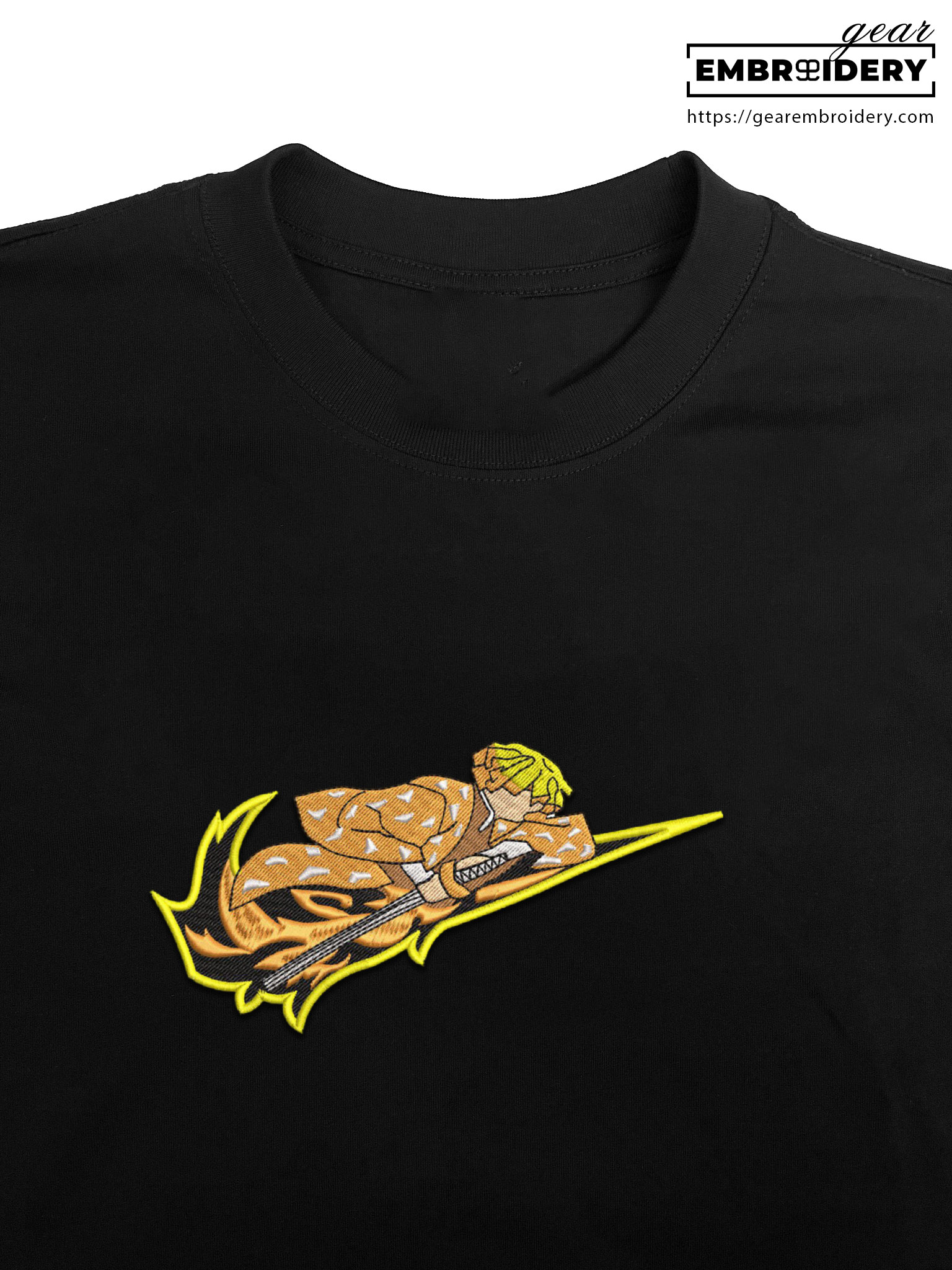 Zenitsu swoosh nike Demon Slayer Anime Embroidered Design Personalized Embroidered T Shirt Sweatshirt Hoodie Clothing DS0178