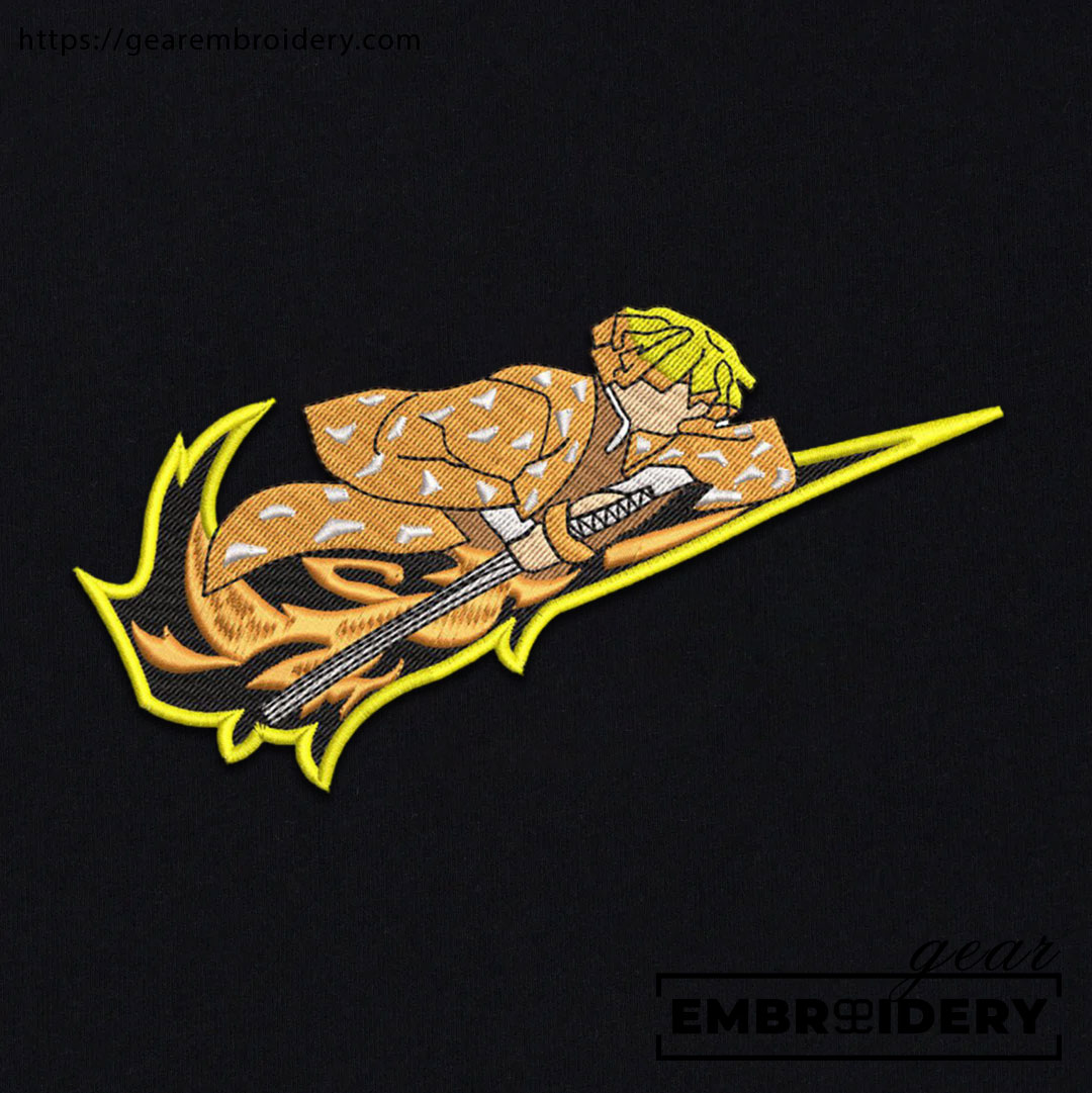 Zenitsu swoosh nike Demon Slayer Anime Embroidered Design Personalized Embroidered T Shirt Sweatshirt Hoodie Clothing DS0178