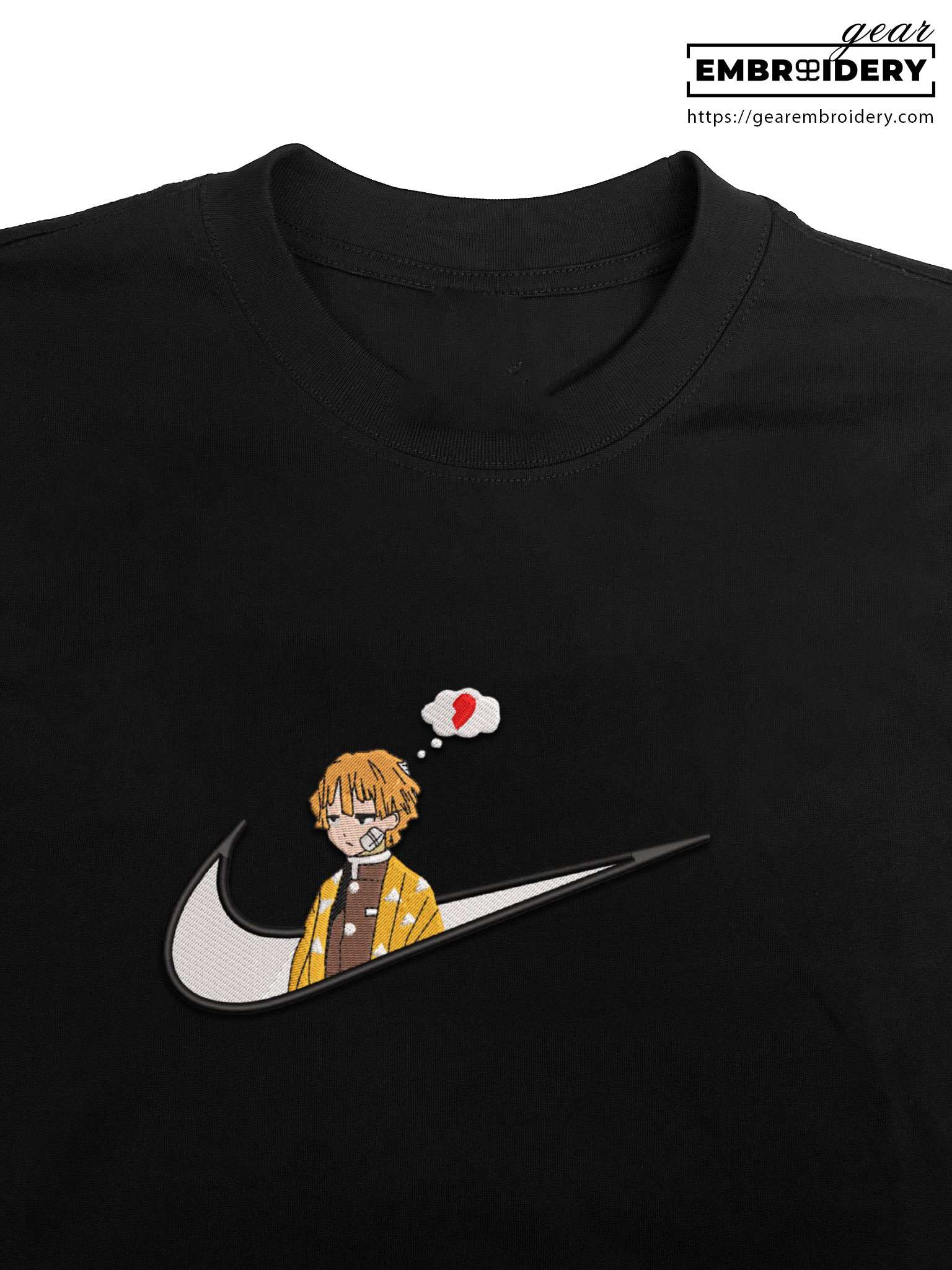 Zenitsu swoosh nike Demon Slayer Anime Embroidered Design Personalized Embroidered T Shirt Sweatshirt Hoodie Clothing DS0177