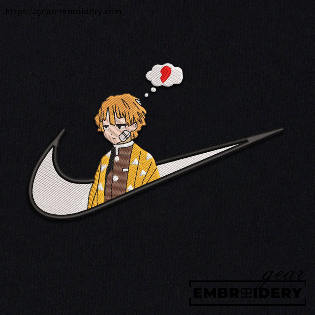 Zenitsu swoosh nike Demon Slayer Anime Embroidered Design Personalized Embroidered T Shirt Sweatshirt Hoodie Clothing DS0177