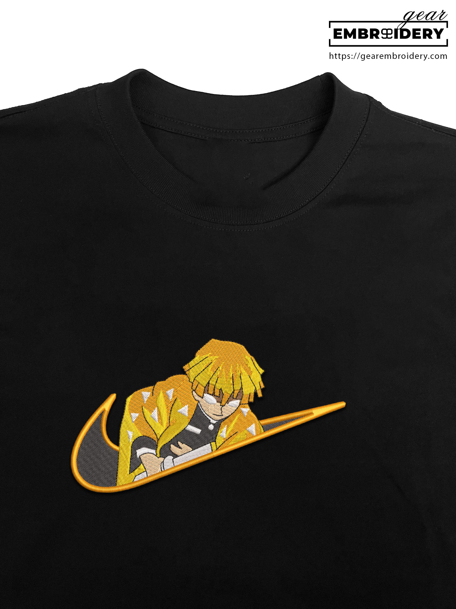 Zenitsu swoosh nike Demon Slayer Anime Embroidered Design Personalized Embroidered T Shirt Sweatshirt Hoodie Clothing DS0176