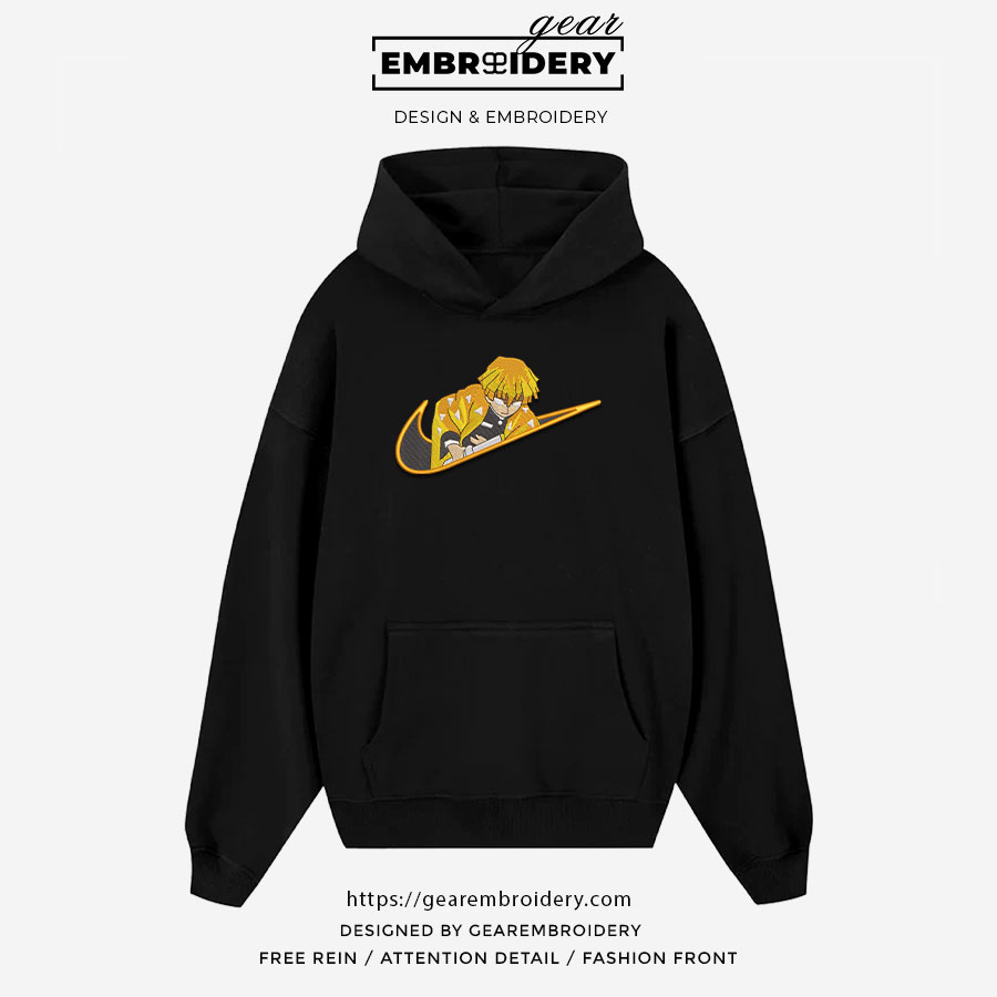 Zenitsu swoosh nike Demon Slayer Anime Embroidered Design Personalized Embroidered T Shirt Sweatshirt Hoodie Clothing DS0176