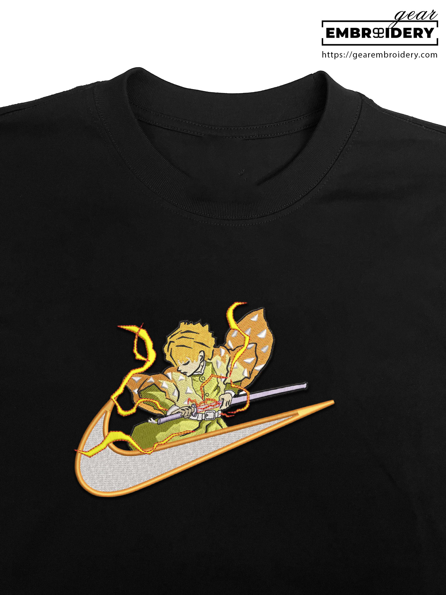 Zenitsu swoosh nike Demon Slayer Anime Embroidered Design Personalized Embroidered T Shirt Sweatshirt Hoodie Clothing DS0175