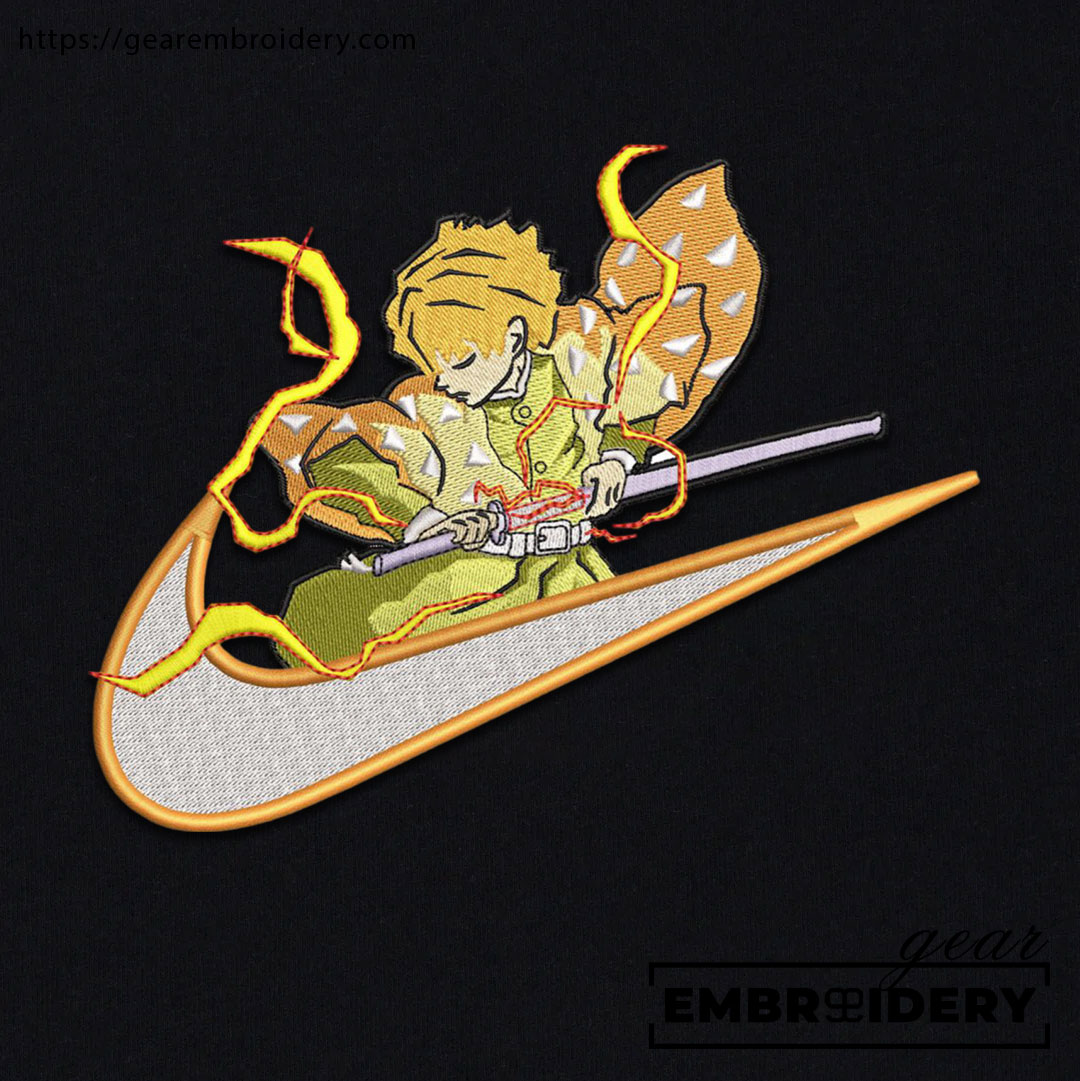 Zenitsu swoosh nike Demon Slayer Anime Embroidered Design Personalized Embroidered T Shirt Sweatshirt Hoodie Clothing DS0175