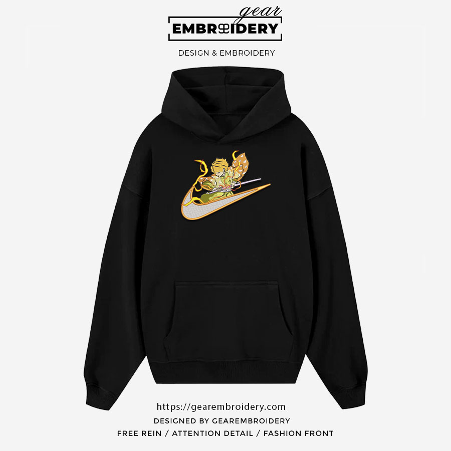 Zenitsu swoosh nike Demon Slayer Anime Embroidered Design Personalized Embroidered T Shirt Sweatshirt Hoodie Clothing DS0175