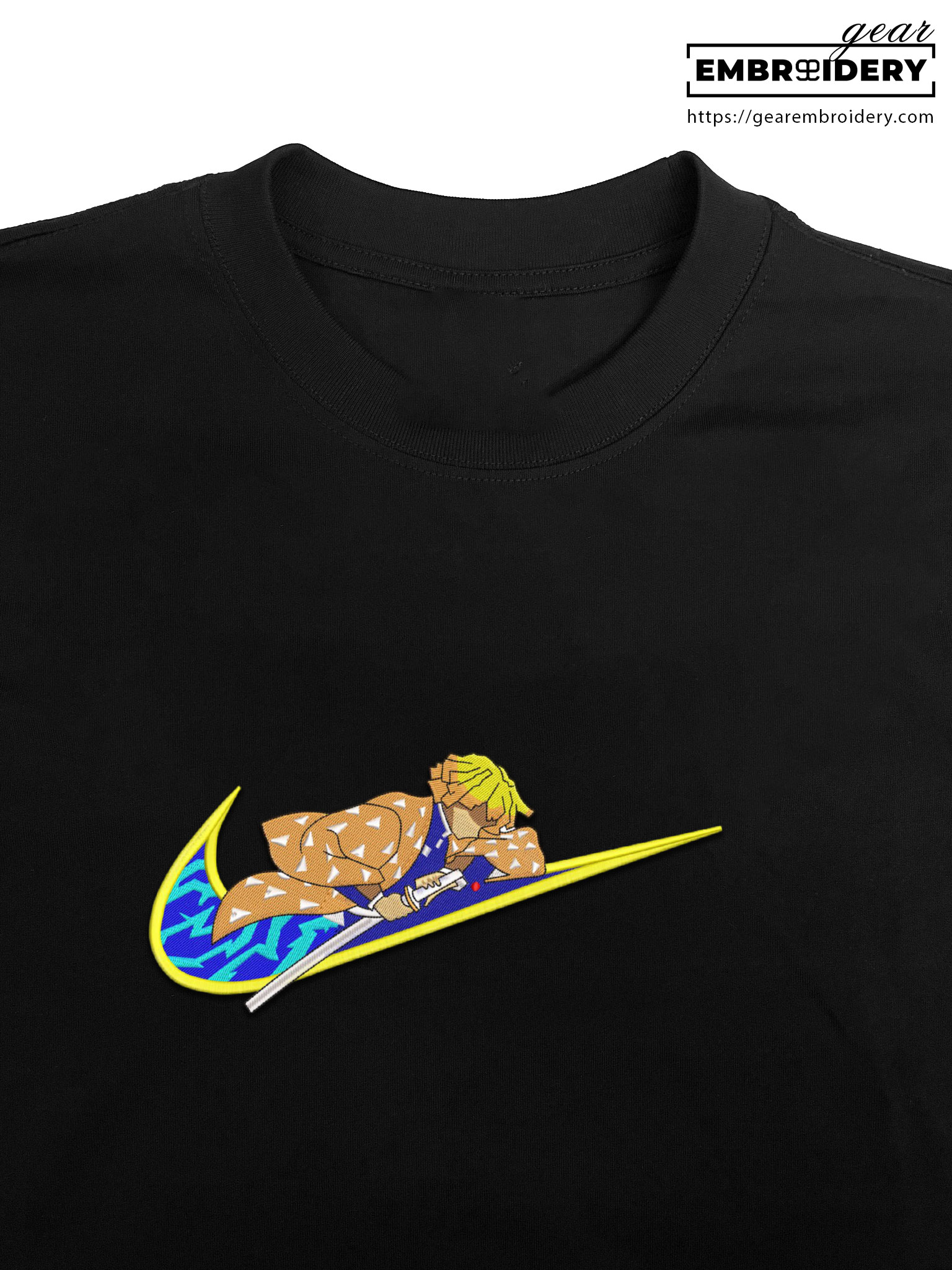 Zenitsu swoosh nike Demon Slayer Anime Embroidered Design Personalized Embroidered T Shirt Sweatshirt Hoodie Clothing DS0174