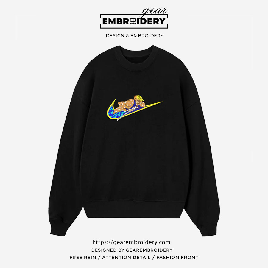 Zenitsu swoosh nike Demon Slayer Anime Embroidered Design Personalized Embroidered T Shirt Sweatshirt Hoodie Clothing DS0174