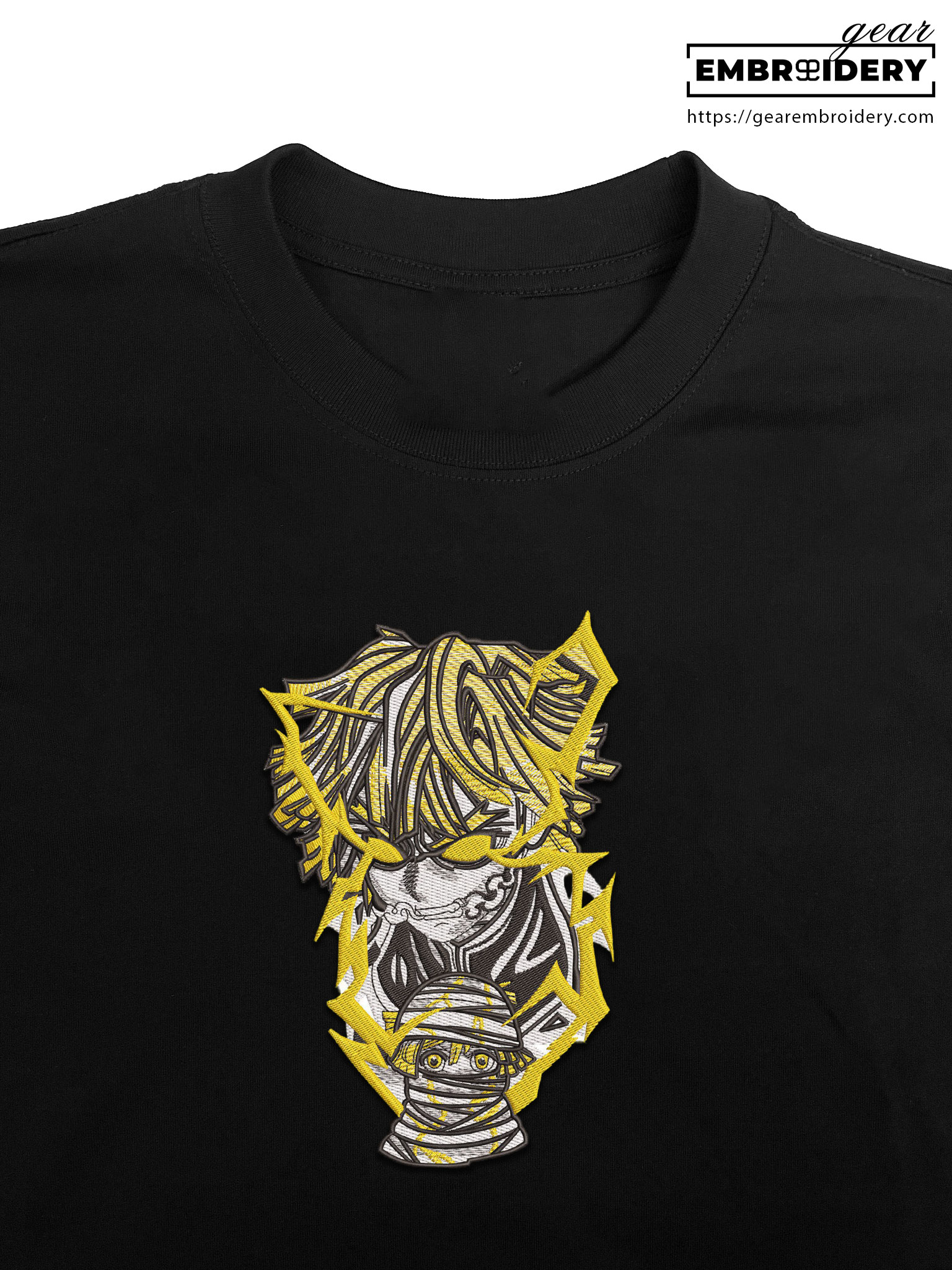 Zenitsu lightning Demon Slayer Anime Embroidered Design Personalized Embroidered T Shirt Sweatshirt Hoodie Clothing DS0169