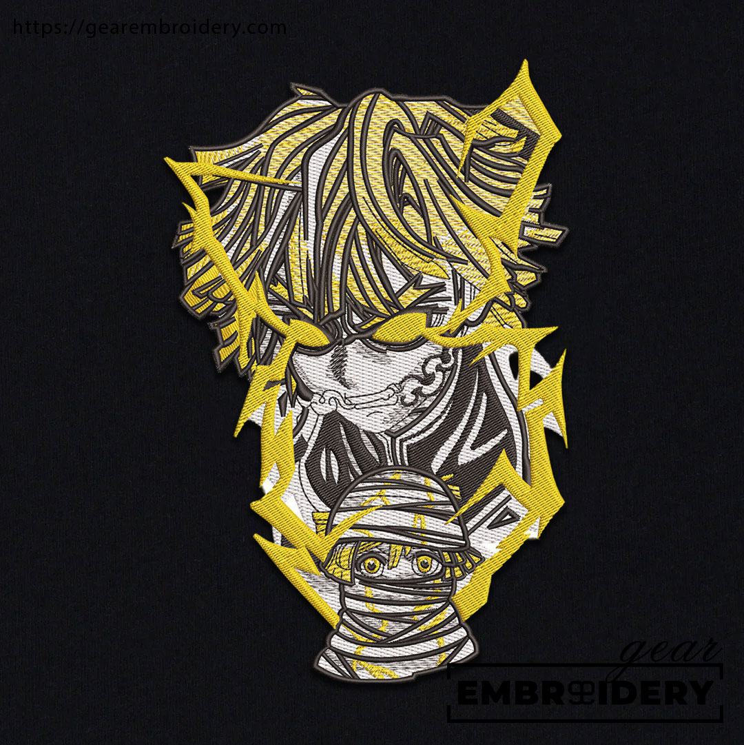 Zenitsu lightning Demon Slayer Anime Embroidered Design Personalized Embroidered T Shirt Sweatshirt Hoodie Clothing DS0169