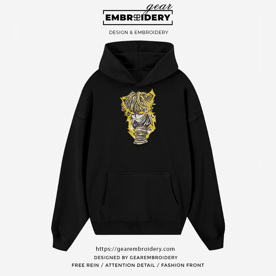 Zenitsu lightning Demon Slayer Anime Embroidered Design Personalized Embroidered T Shirt Sweatshirt Hoodie Clothing DS0169