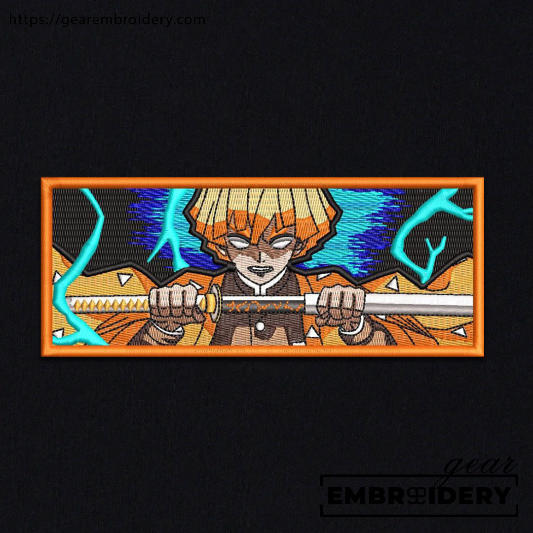 Zenitsu lightning Demon Slayer Anime Embroidered Design Personalized Embroidered T Shirt Sweatshirt Hoodie Clothing DS0168