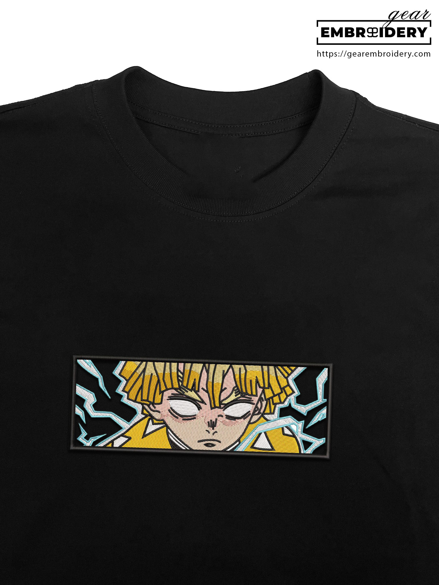 Zenitsu eyes Demon Slayer Anime Embroidered Design Personalized Embroidered T Shirt Sweatshirt Hoodie Clothing DS0166