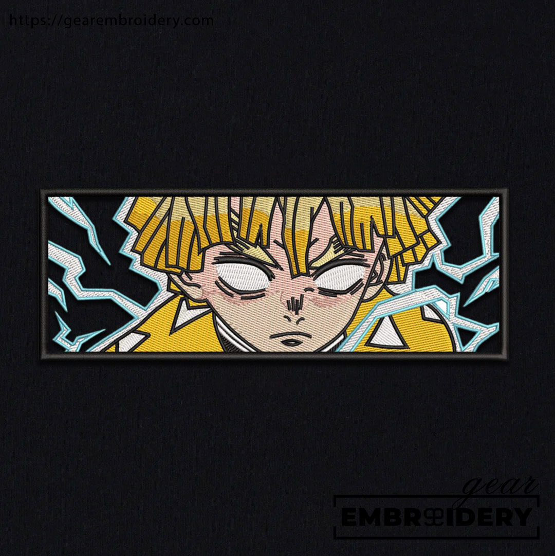 Zenitsu eyes Demon Slayer Anime Embroidered Design Personalized Embroidered T Shirt Sweatshirt Hoodie Clothing DS0166