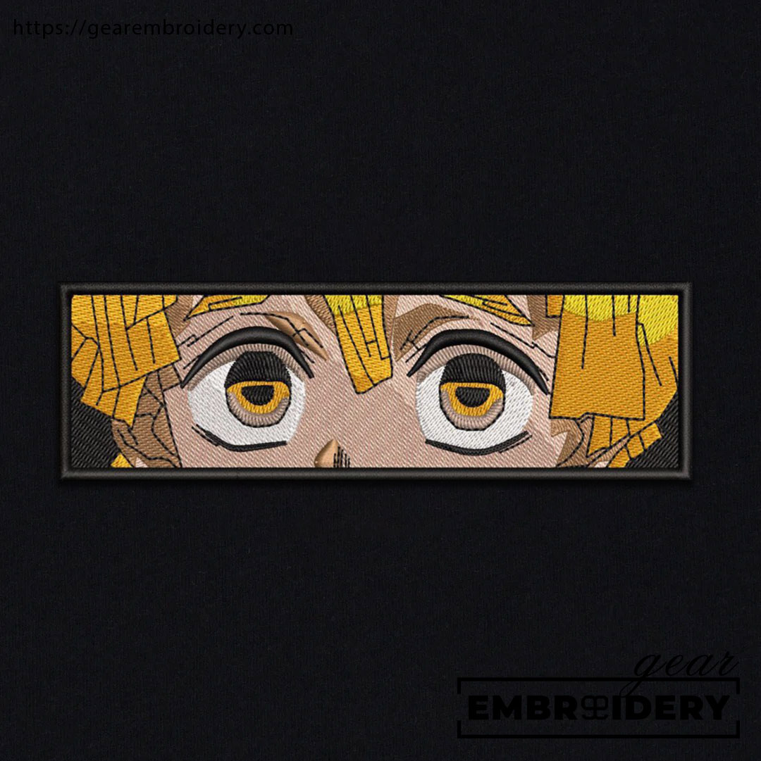 Zenitsu eyes Demon Slayer Anime Embroidered Design Personalized Embroidered T Shirt Sweatshirt Hoodie Clothing DS0165