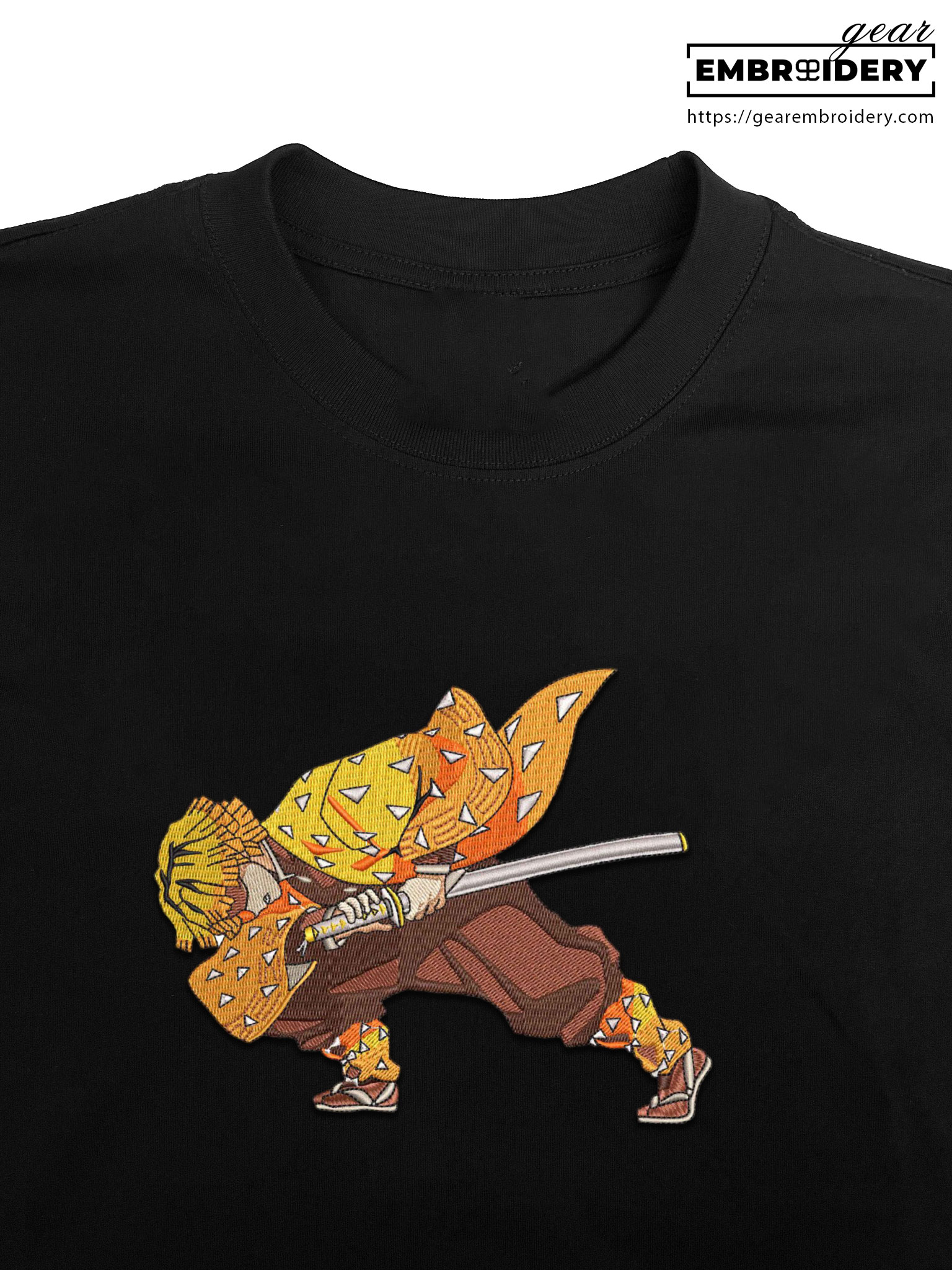 Zenitsu Demon Slayer Anime Embroidered Design Personalized Embroidered T Shirt Sweatshirt Hoodie Clothing DS0162