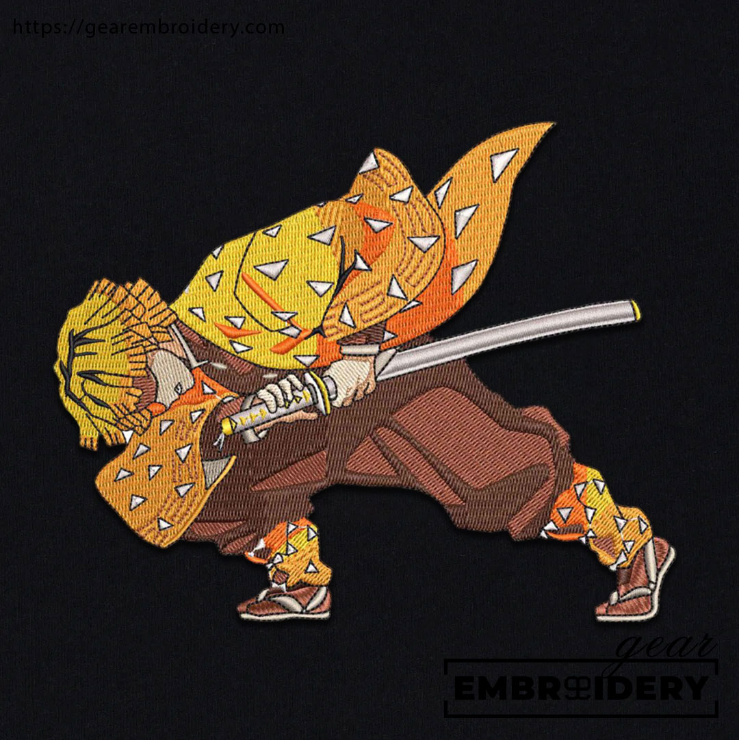 Zenitsu Demon Slayer Anime Embroidered Design Personalized Embroidered T Shirt Sweatshirt Hoodie Clothing DS0162