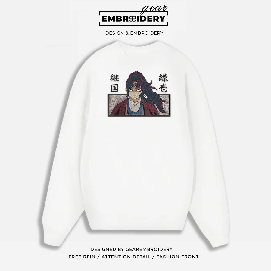 Yoriichi Demon Slayer Anime Embroidered Design Personalized Embroidered T Shirt Sweatshirt Hoodie Clothing DS0157