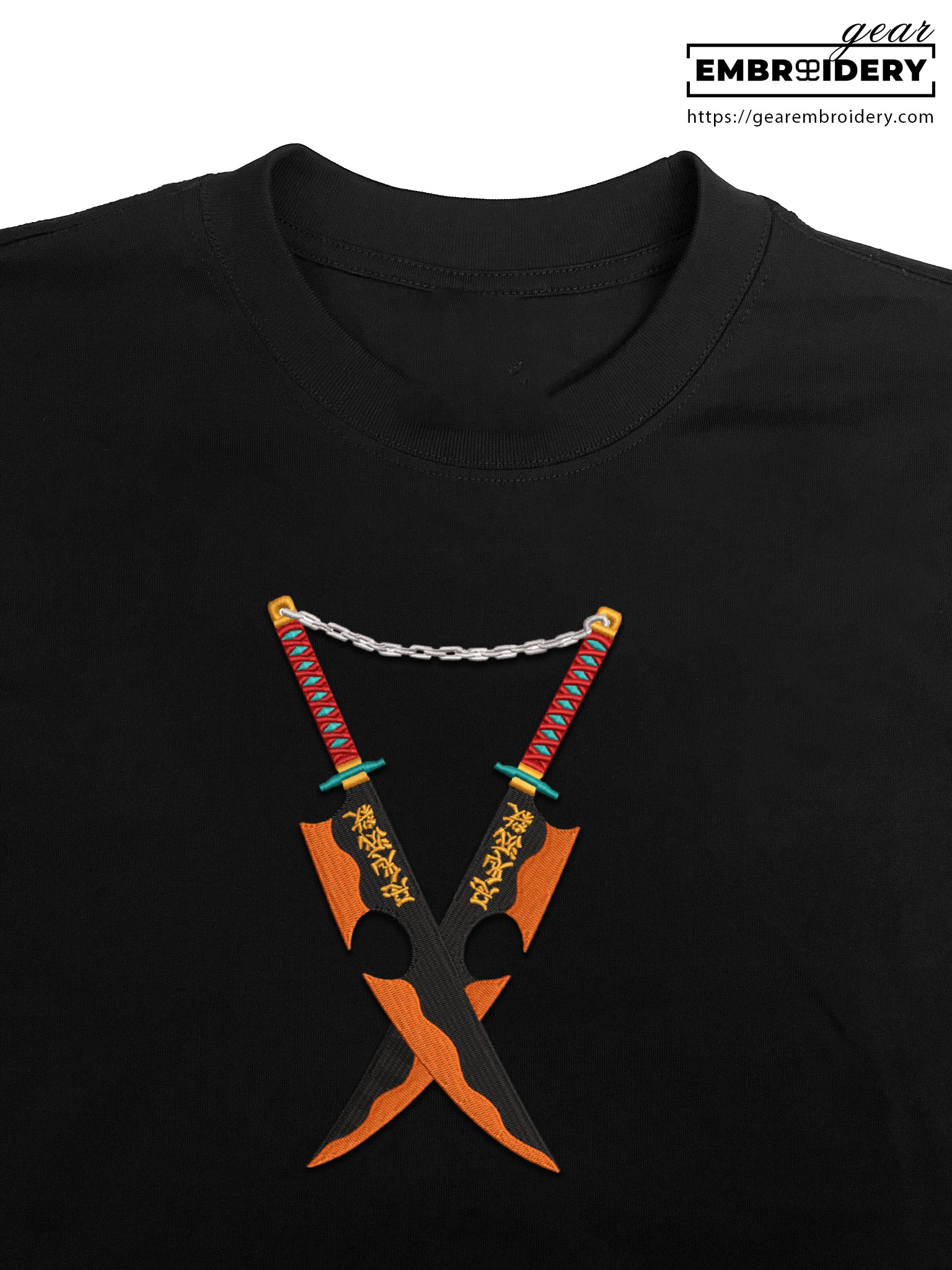 Uzui swords Demon Slayer Anime Embroidered Design Personalized Embroidered T Shirt Sweatshirt Hoodie Clothing DS0154