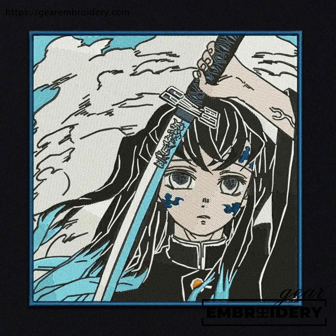 Tokito Muichiro Demon Slayer Anime Embroidered Design Personalized Embroidered T Shirt Sweatshirt Hoodie Clothing DS0150